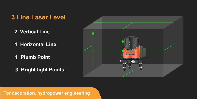 3 line rotary laser level diagram