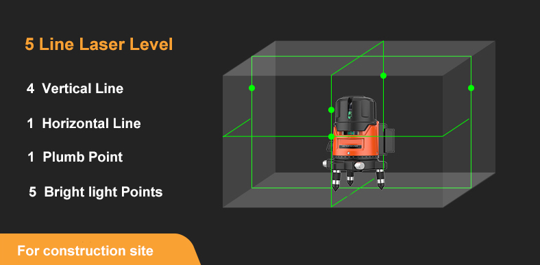 5 line rotary laser level diagram