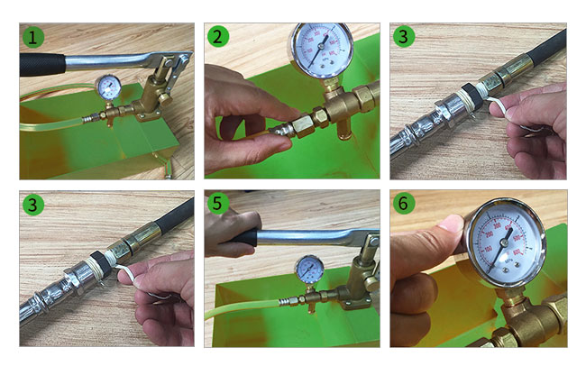 5 MPa manual pressure test pump operation steps