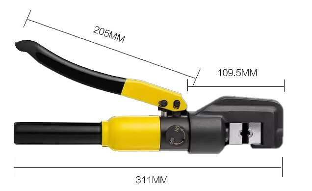6-70mm hydraulic crimping tool diemsnion