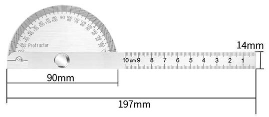 90x150mm Angle protractor dimension