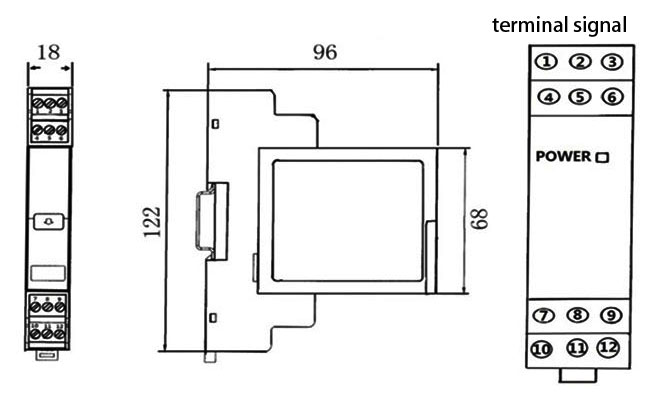 RTD signal isolator dimensions