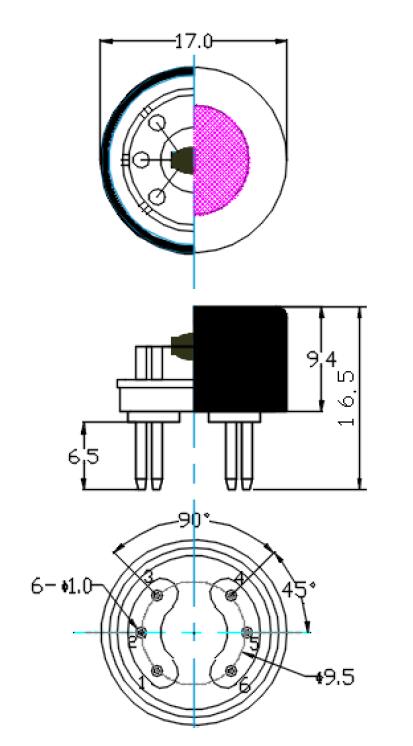 Alcohol gas sensor structural diagram