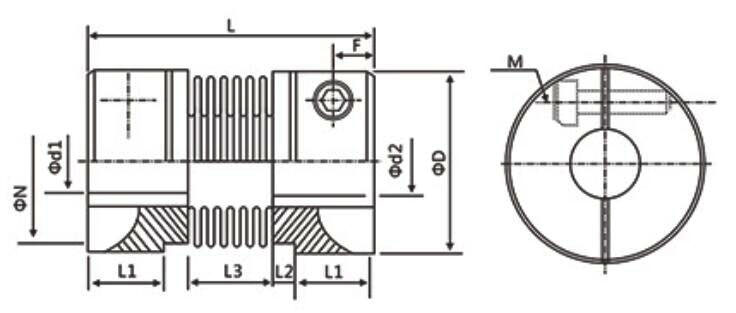 Bellows couplings dimension