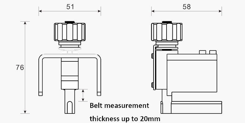 Sonic belt tension meter dimension