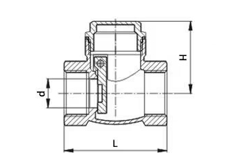 Brass swing check valve dimension