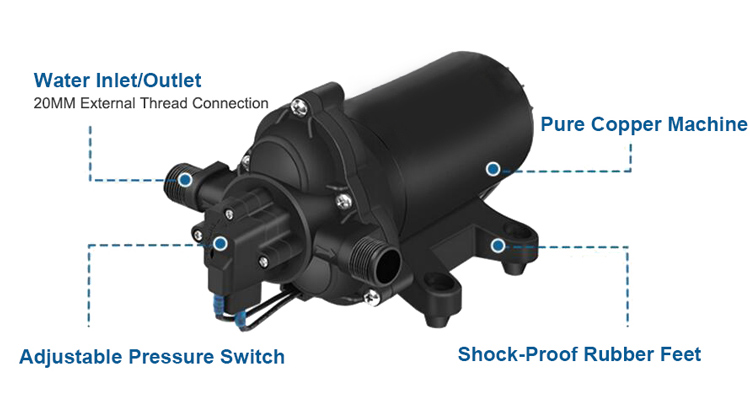 12V DC diaphragm water pump details