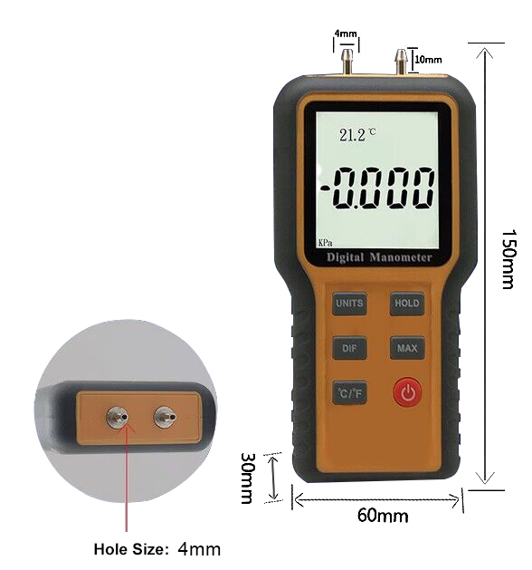 Differential pressure manometer dimension