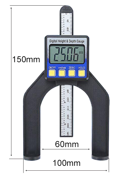 Dimension of digital height and depth gauge