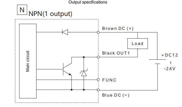 Digital pressure switch wiring diagram of NPN 1 output
