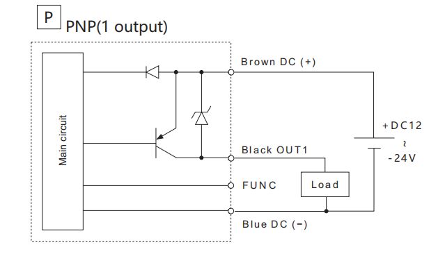Digital pressure switch wiring diagram of PNP 1output