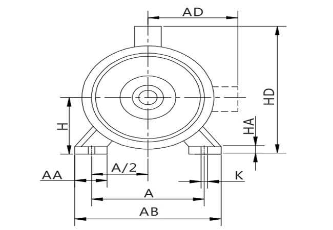Dimension of 1hp brake motor