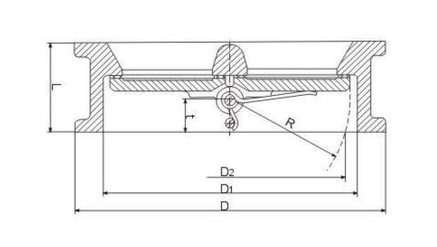 Dual plate check valve dimension