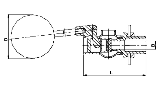 Water tank float valve dimension