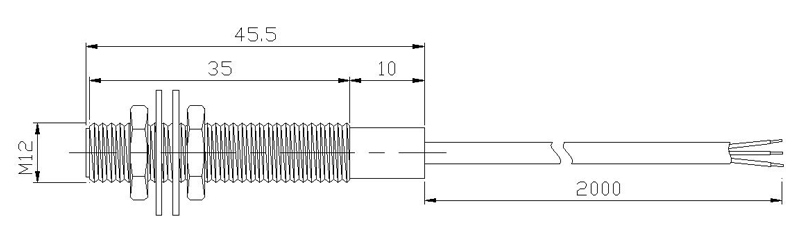 Hall Speed Sensor, M12 Circuit Diagram