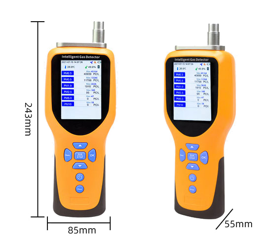 Handheld dust particle counter dimension