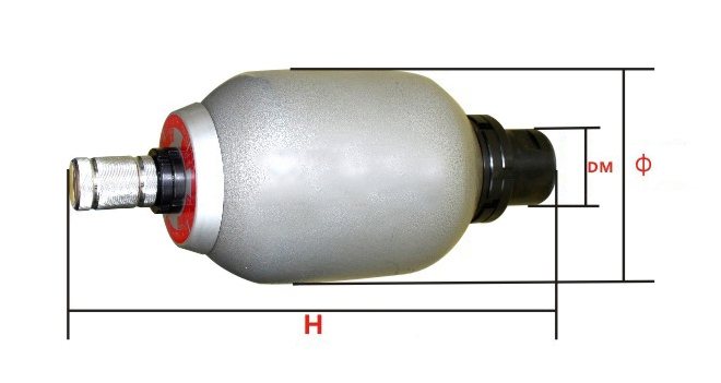 Hydraulic bladder accumulator dimension