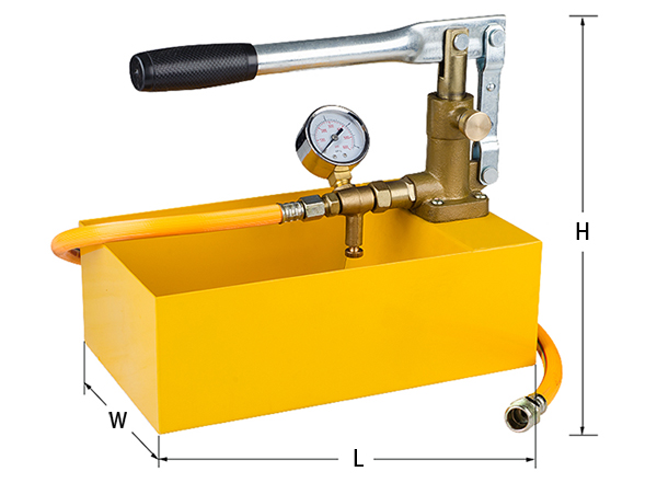 Manual pressure test pump dimension 2.5 MPa