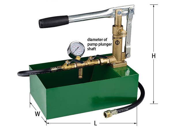 Manual pressure test pump dimension 5 MPa