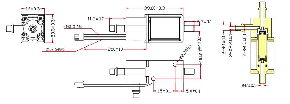 Mini solenoid valve dimension