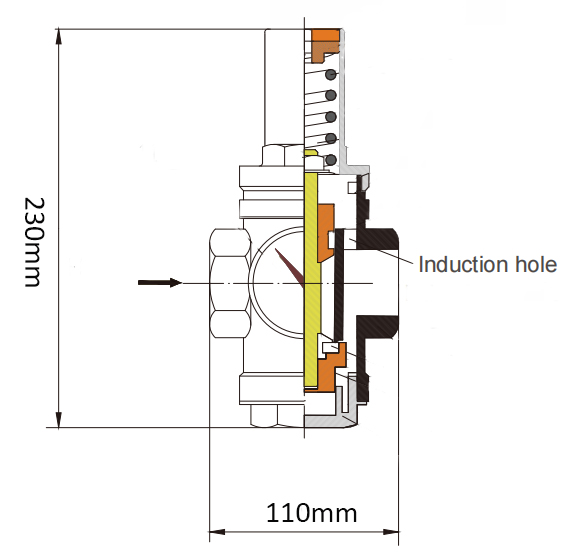 1 1/2 inch preesure relief valve dimension