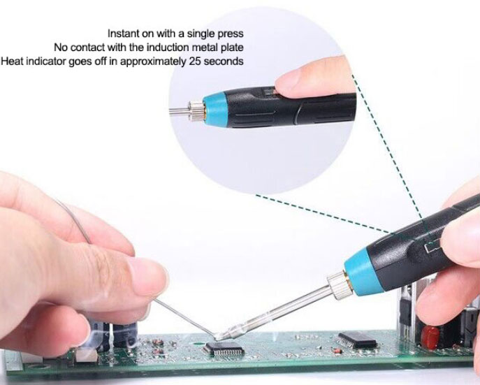 Rechargeable soldering iron detail
