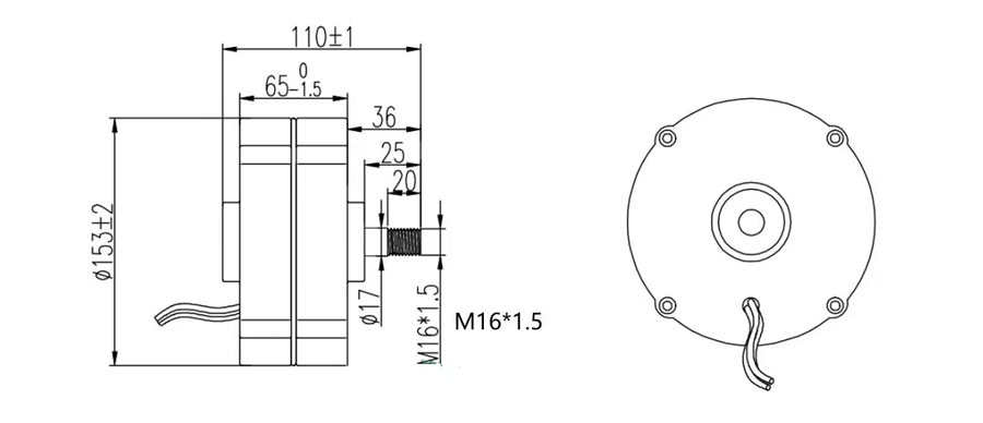 Single axis alternator alternator dimension