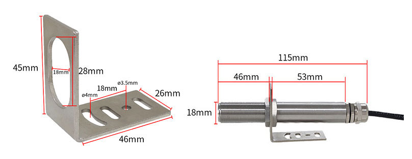 Stainless steel noise sensor rs485 size