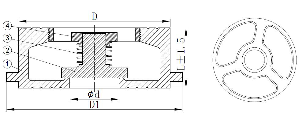 Wafer check valve dimensions