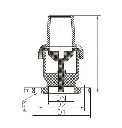 UPVC foot valve dimension