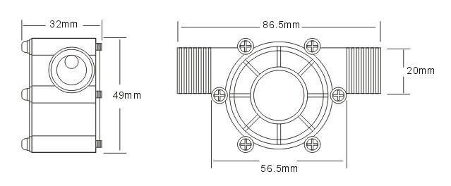 Water turbine dimension