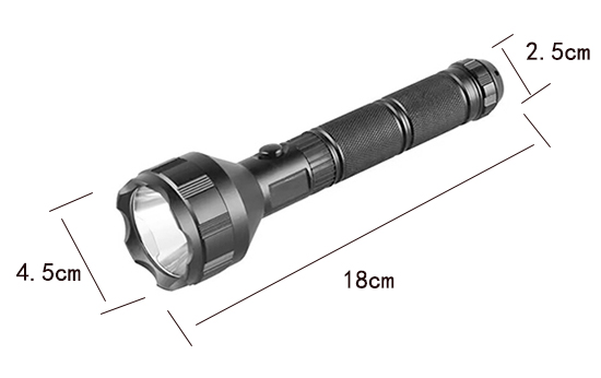 Waterproof flashlight size