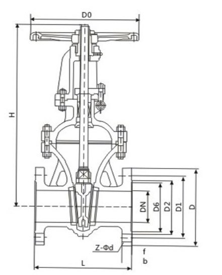 Wedge gate valve dimension