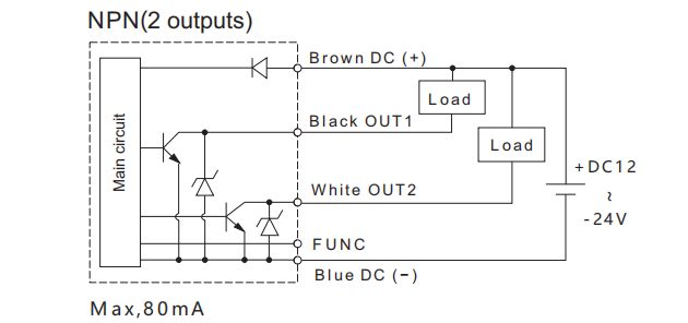 Digital pressure switch wiring diagram of NPN