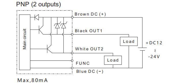 Digital pressure switch wiring diagram of PNP