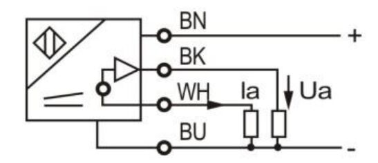 Wiring diagram of proximity sensor of LR18X voltage current output