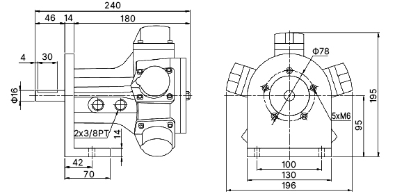 1/2 hp piston air motor size foot
