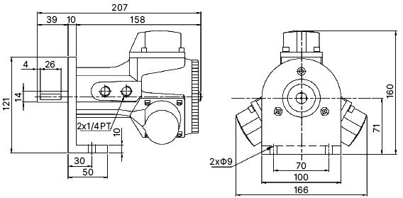 1/4 hp piston air motor size foot