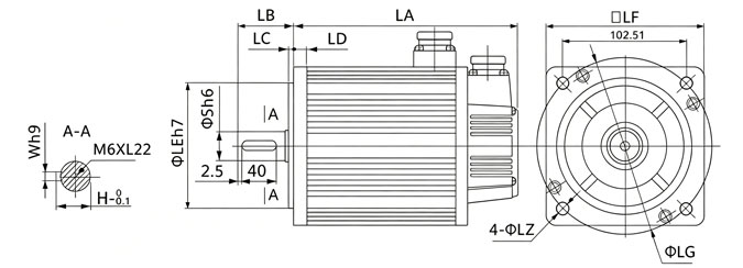 1.5kW AC servo motor size