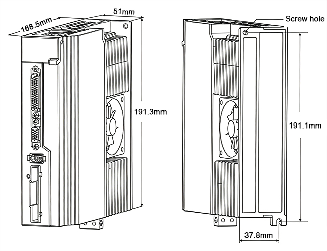 1.8 kw ac servo motor drive dimension