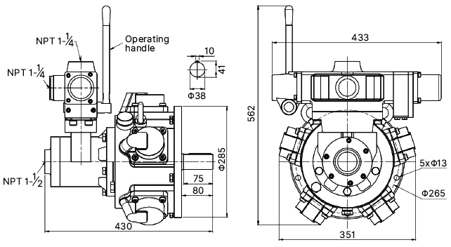 10 hp piston air motor size