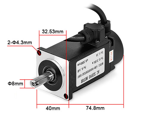 100w servo motor size