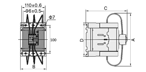 170A AC capacitor contactor size