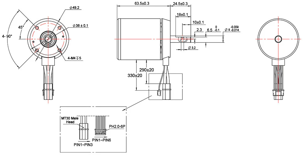 1800w electric skateboard brushless motor dimension