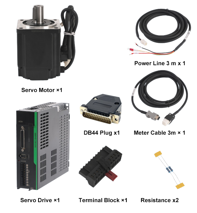 200w ac servo motor package include