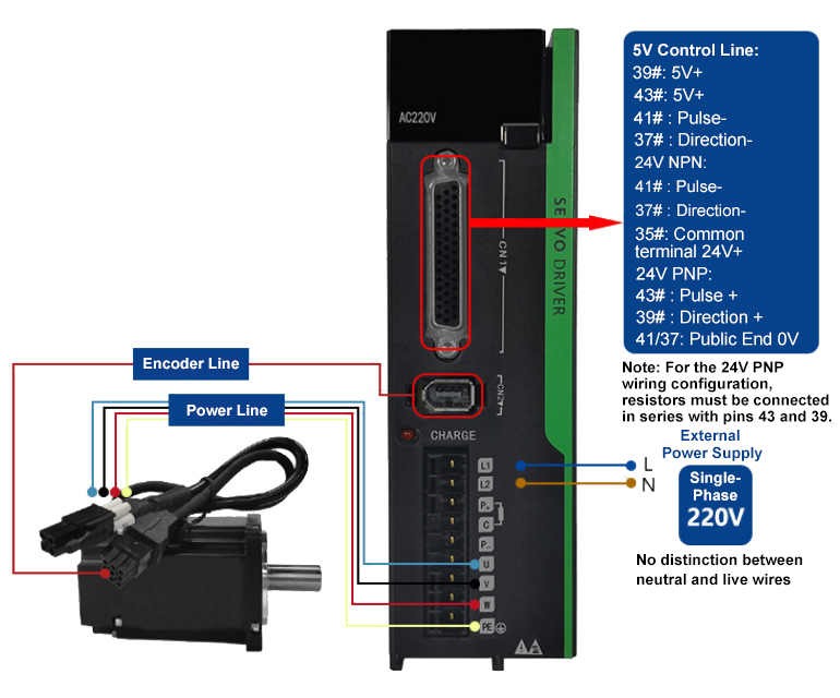 200w ac servo motor wiring