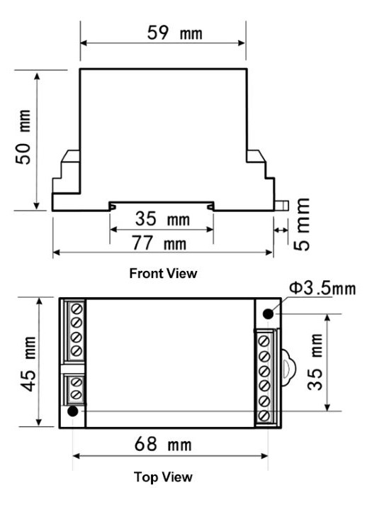 3 phase ac voltage sensor dimensions