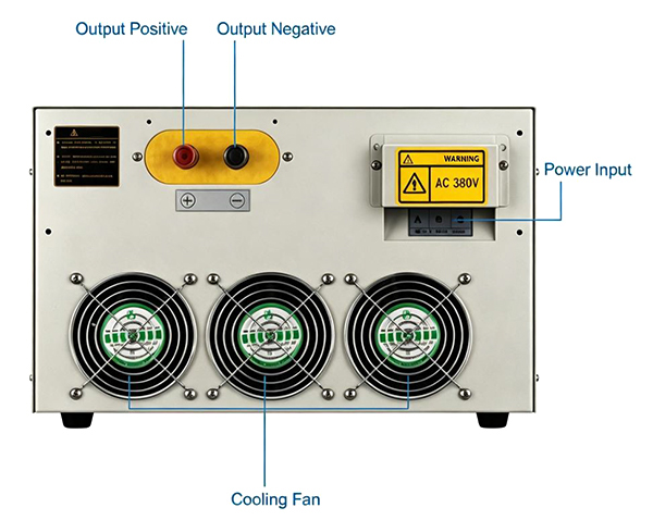 300A 60V variable DC power supply back