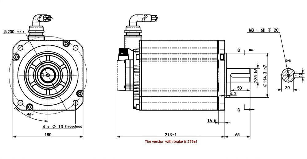 4000W DC servo motor dimension