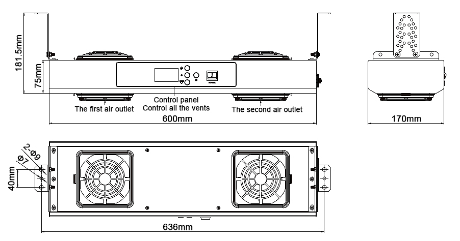 45w static eliminator dimension